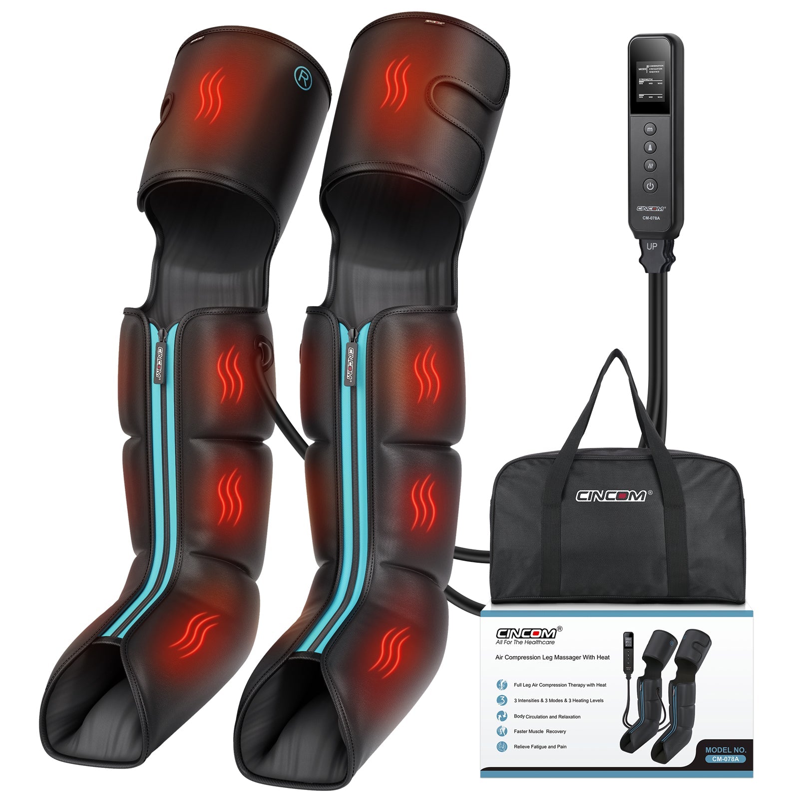 SHINE WELL Leg Massager with Heat and Compression, Leg Massager for Ci