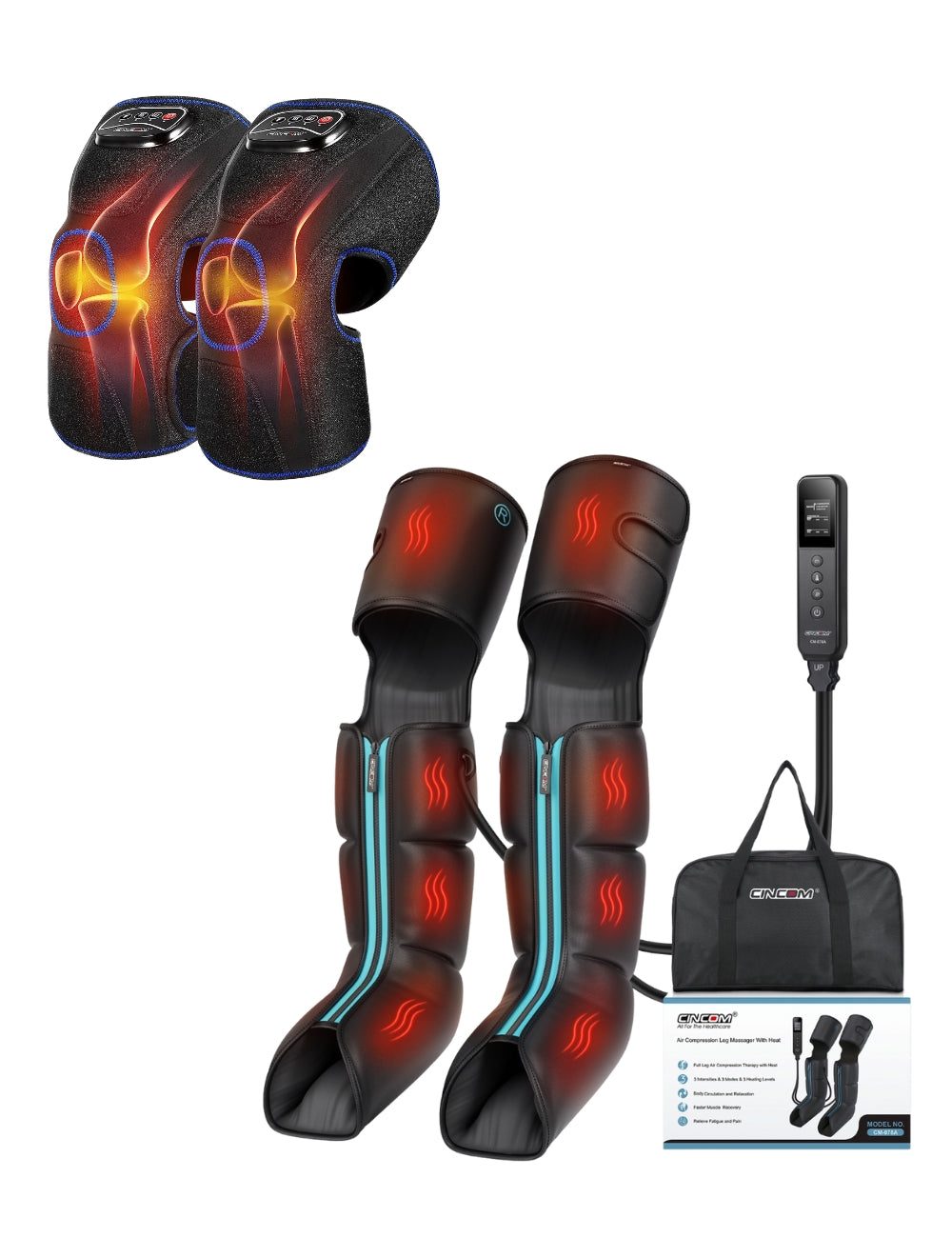 Leg Massager with Heat 078A & Knee Massager 066K