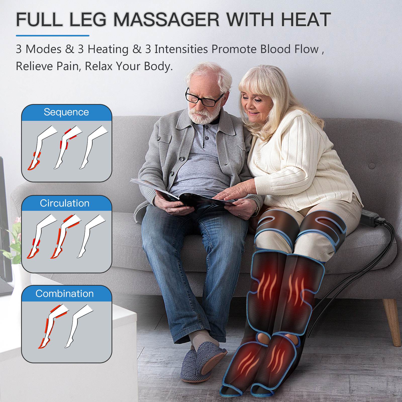 CINCOM Heated Leg Massager 080A & Massage Machine 029G