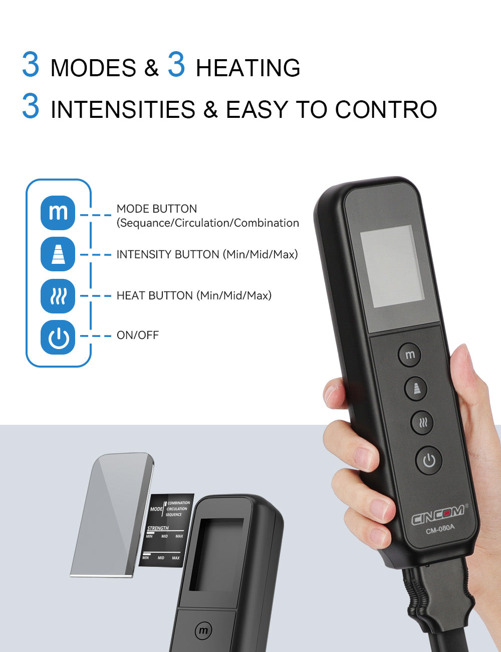 CINCOM Compression Full Leg Massager with Heat 080A